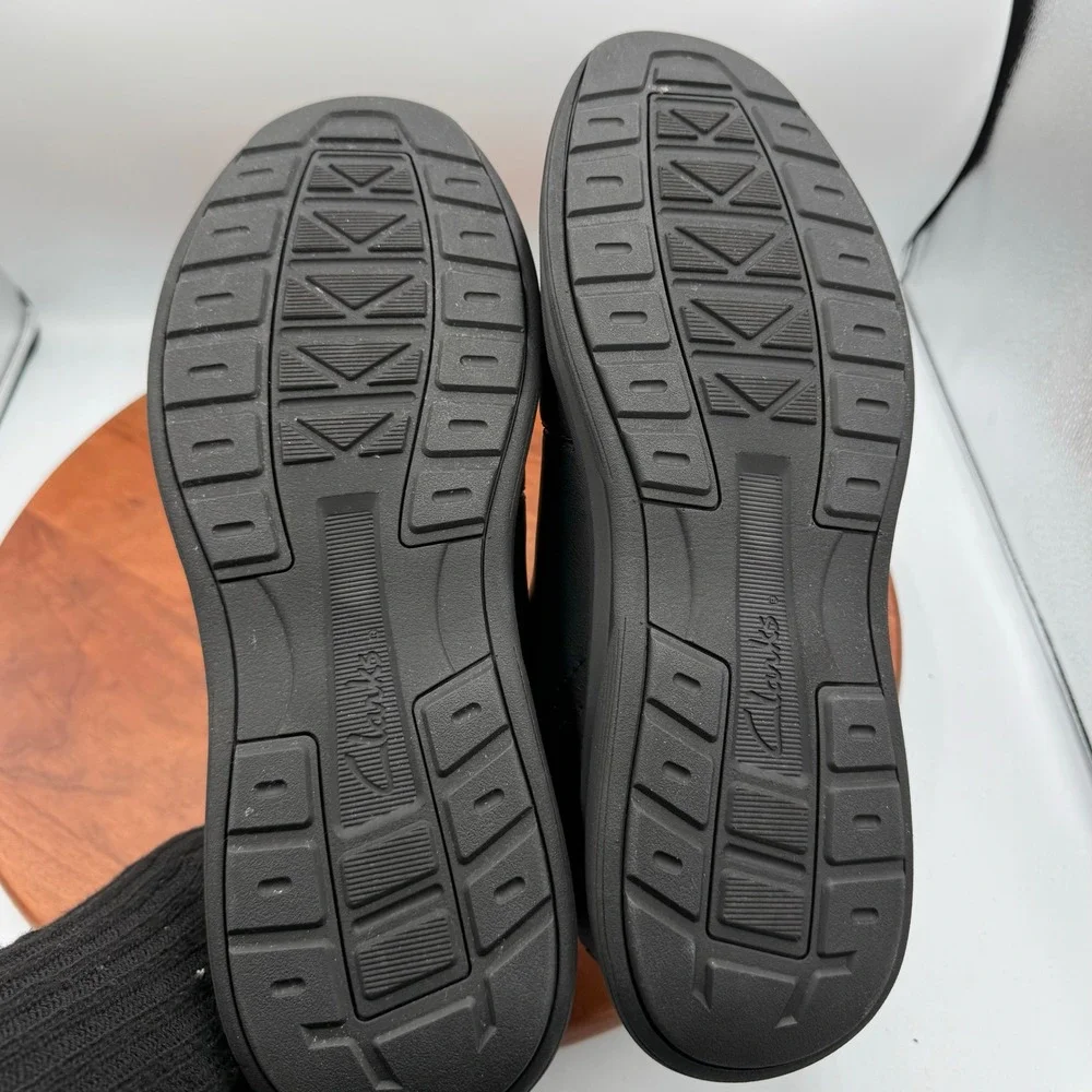 Clarks Craftwell Leather Sneakers‎ Black Mens 12 Wide Lace Oxfords 261847028110
